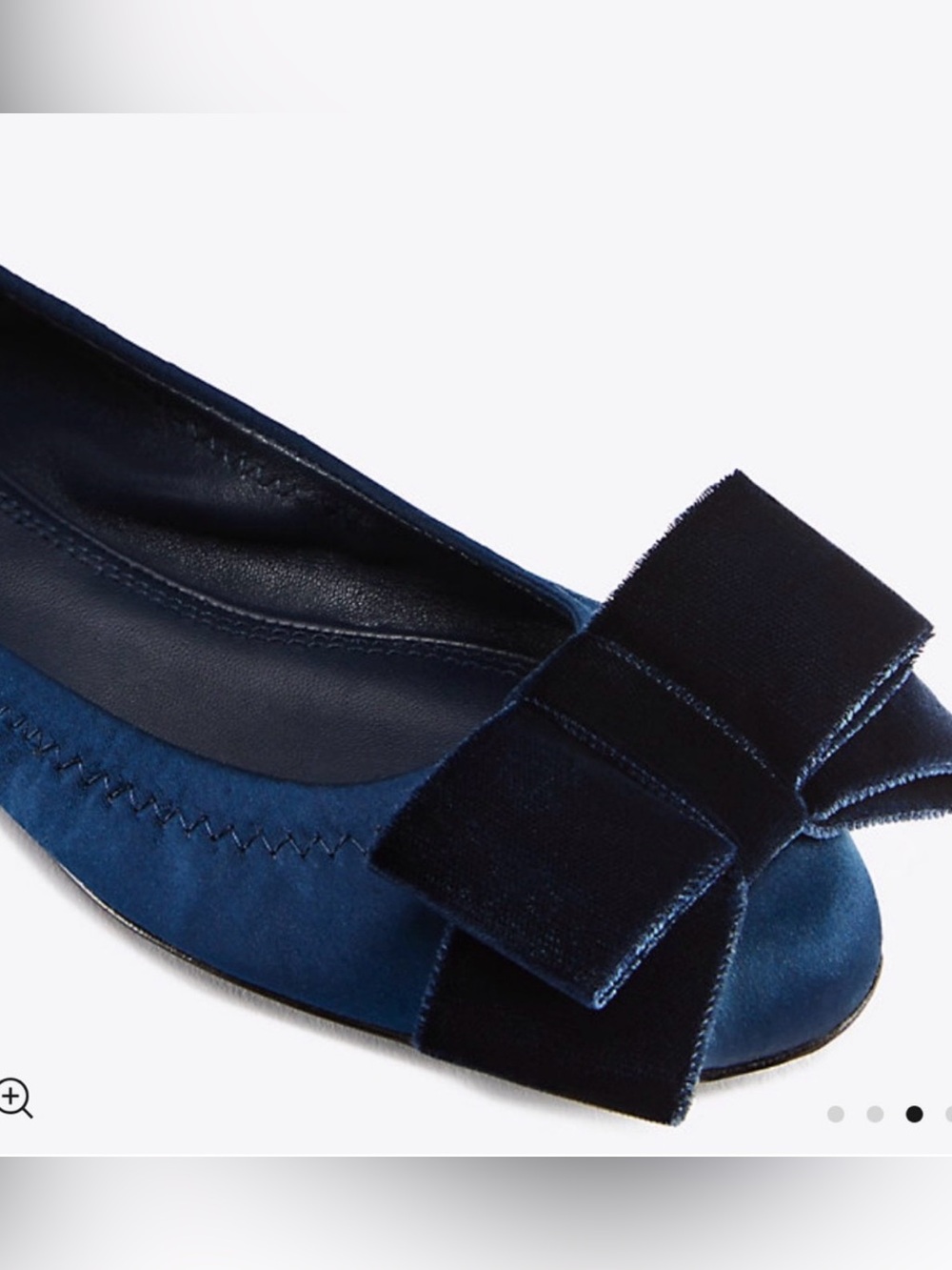 NWT Tory Burch viola satin bow ballerina flat in navy/blue notte